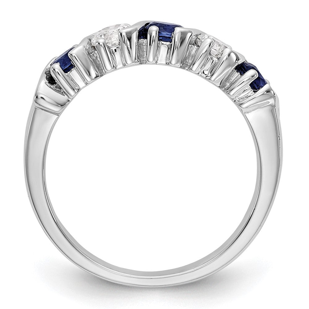 Exclusive 14K White Gold Eternity Band - 3/8 Carat Diamond & Blue Sapphire Value