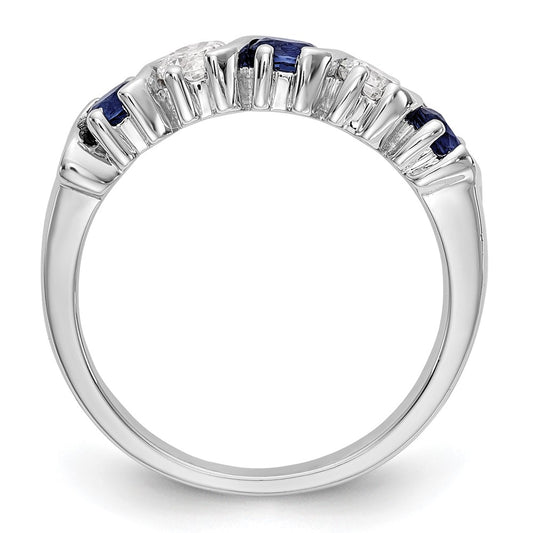 Exclusive 14K White Gold Eternity Band - 3/8 Carat Diamond & Blue Sapphire Value