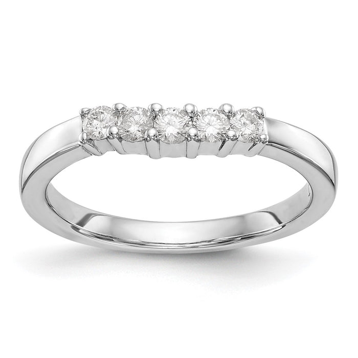 Buy Exclusive 14K White Gold 5-Stone Diamond Band - 1/3 Carat Luxury Value-1