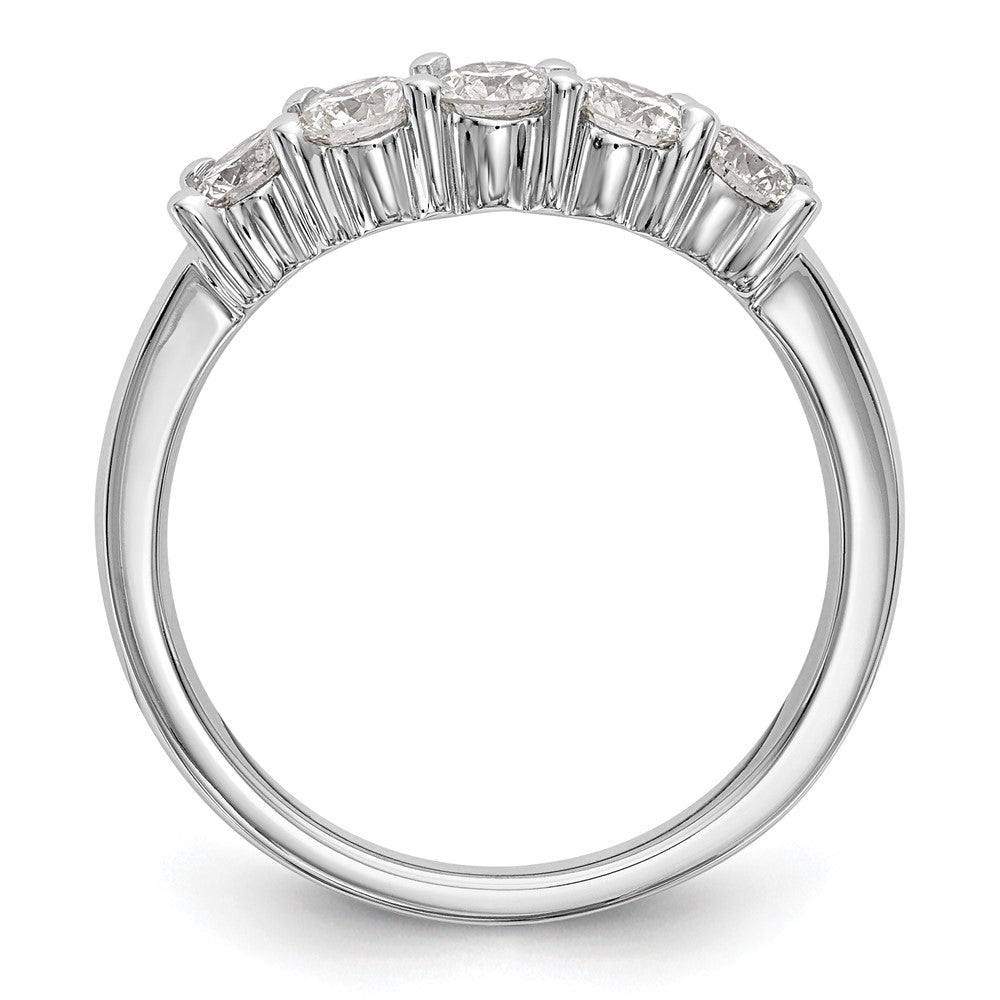 Exclusive 14K White Gold 5-Stone Round Diamond Band - 3/4 Carat Luxury