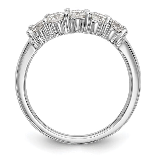 Exclusive 14K White Gold 5-Stone Round Diamond Band - 3/4 Carat Luxury