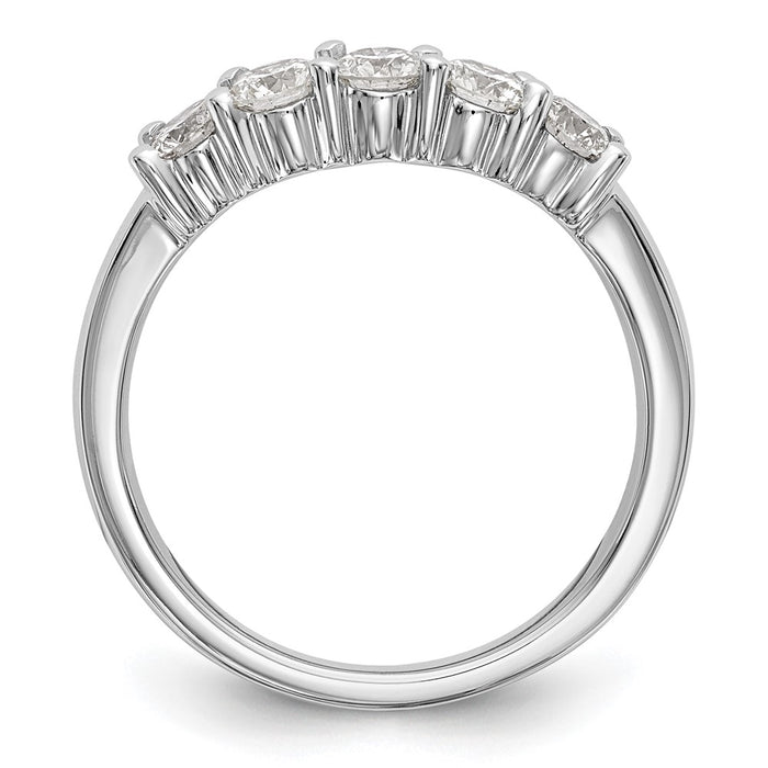 Exclusive 14K White Gold 5-Stone Round Diamond Band - 3/4 Carat Luxury-2