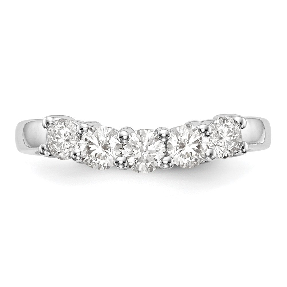 Exclusive 14K White Gold 5-Stone Round Diamond Band - 3/4 Carat Luxury