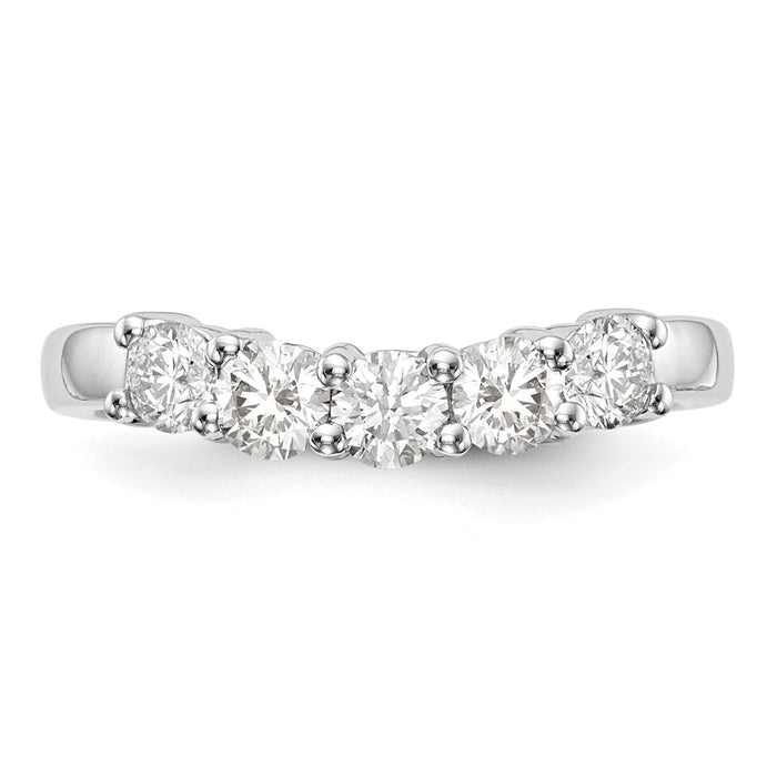 Exclusive 14K White Gold 5-Stone Round Diamond Band - 3/4 Carat Luxury-4