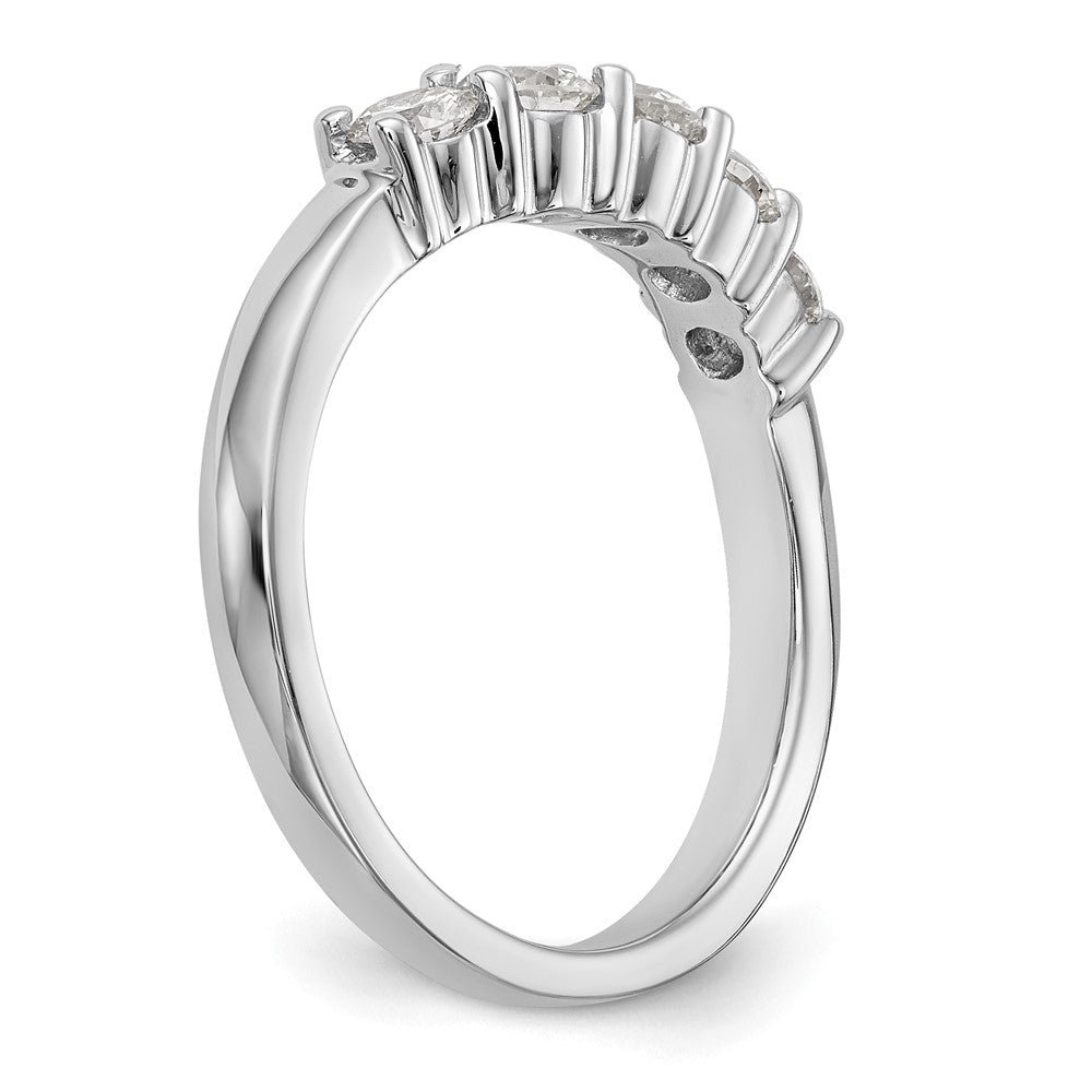 Exclusive 14K White Gold 5-Stone Round Diamond Band - 3/4 Carat Luxury