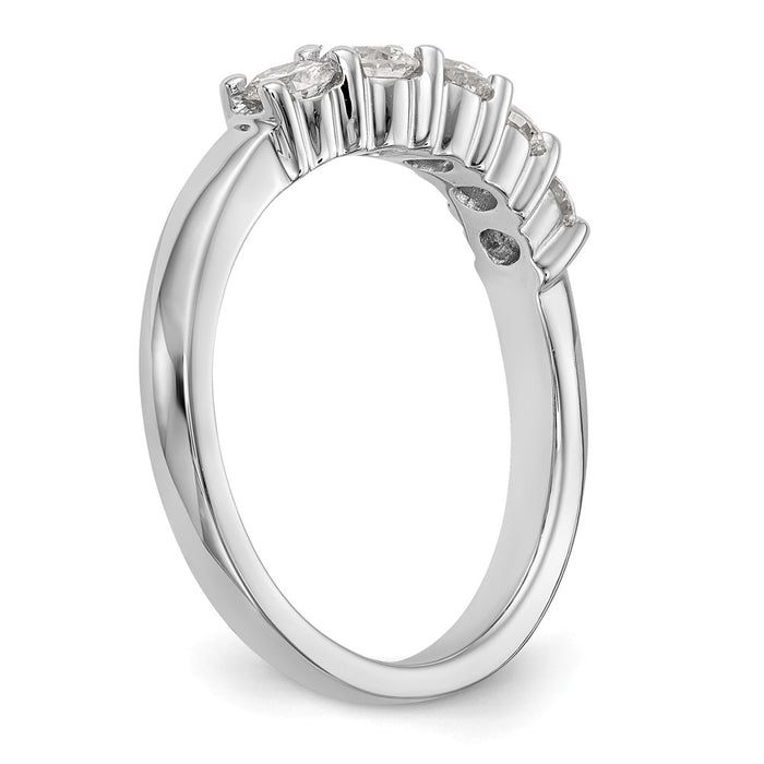 Exclusive 14K White Gold 5-Stone Round Diamond Band - 3/4 Carat Luxury-6