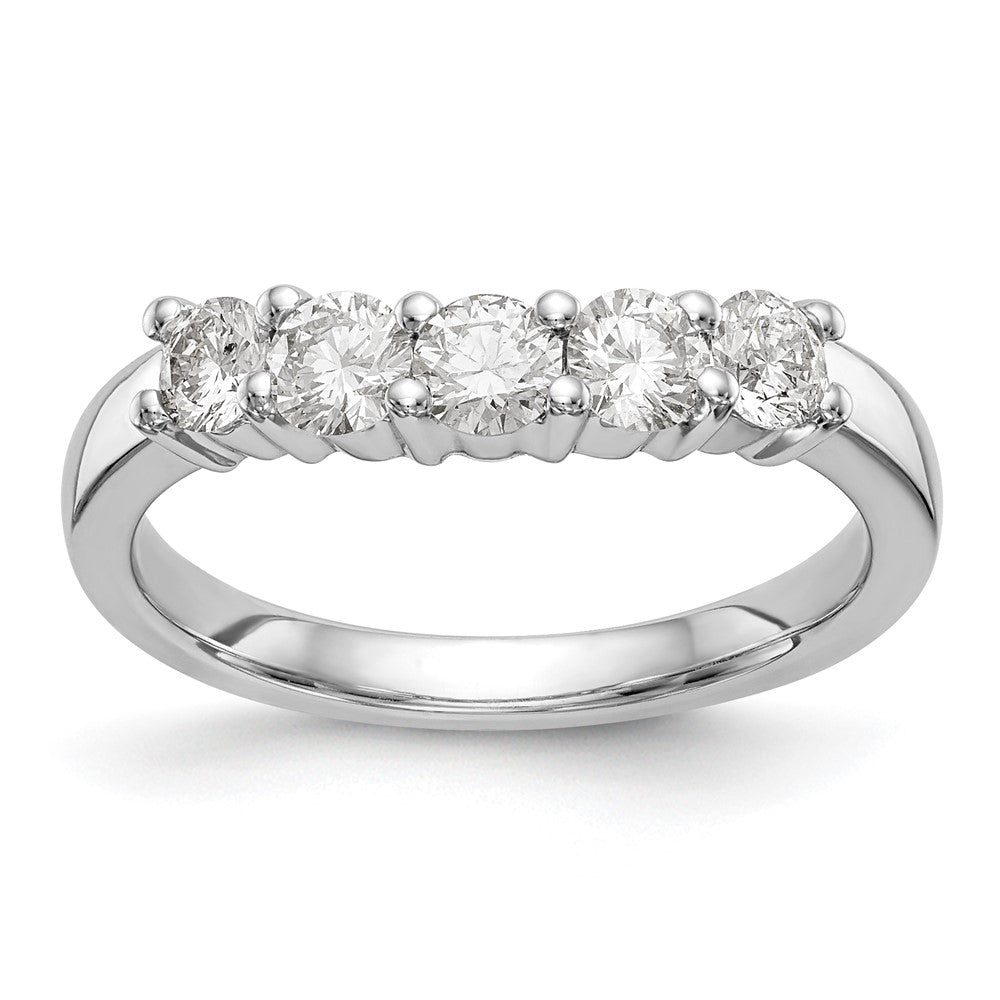 Exclusive 14K White Gold 5-Stone Round Diamond Band - 3/4 Carat Luxury