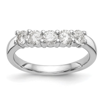 Exclusive 14K White Gold 5-Stone Round Diamond Band - 3/4 Carat Luxury