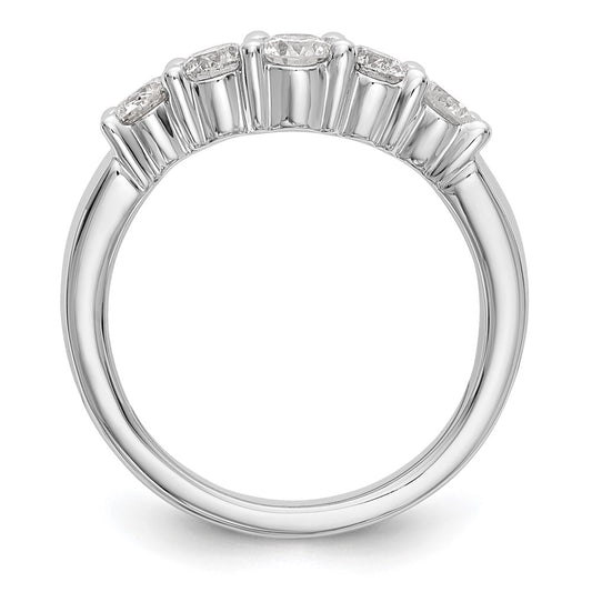 Buy Stylish 14K White Gold 5-Stone Round Diamond Band, 7/8 Carat Value