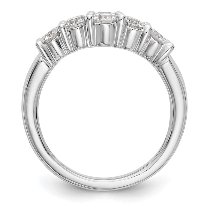 Buy Stylish 14K White Gold 5-Stone Round Diamond Band, 7/8 Carat Value-2