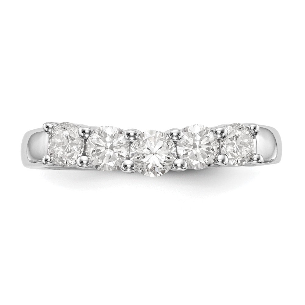 Buy Stylish 14K White Gold 5-Stone Round Diamond Band, 7/8 Carat Value