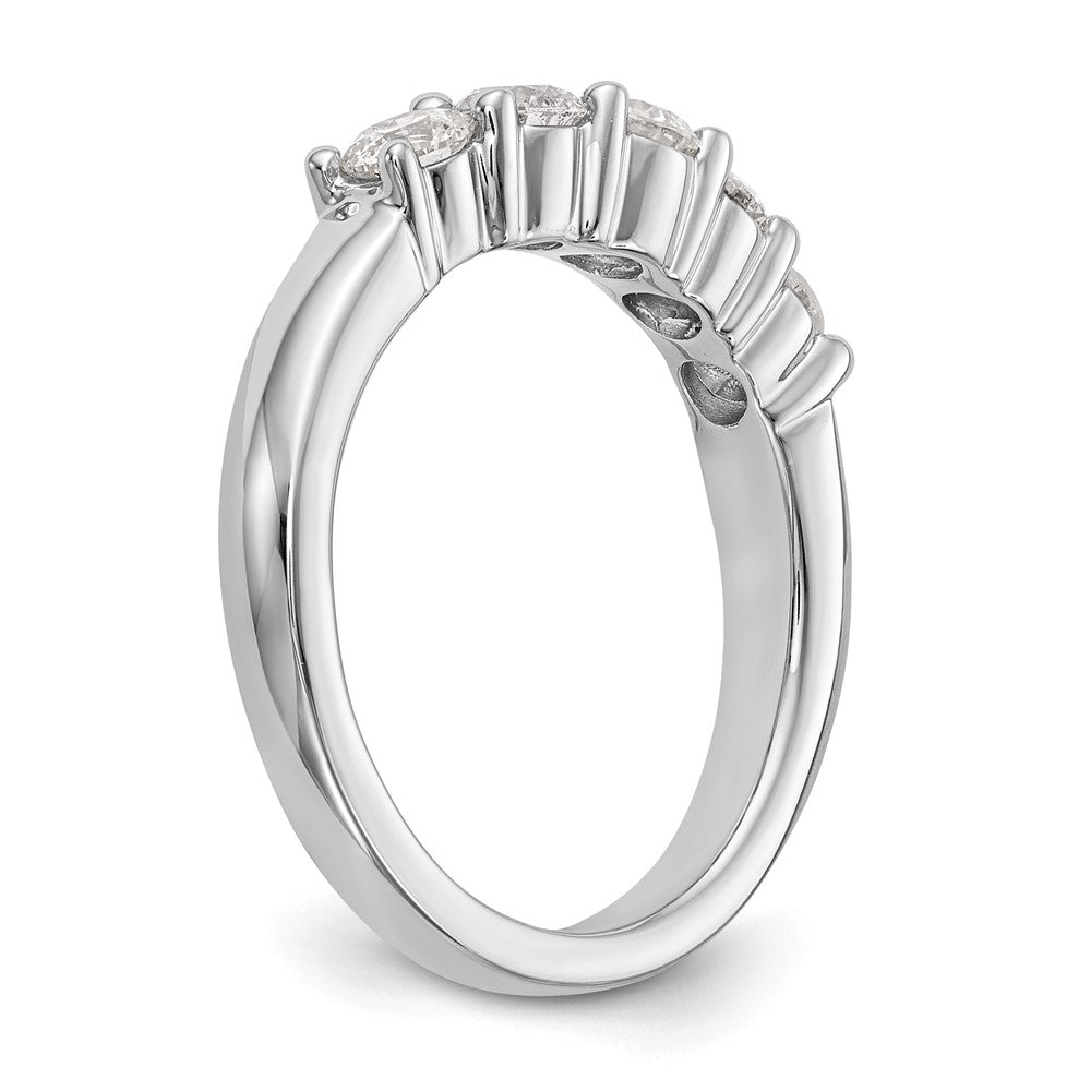 Buy Stylish 14K White Gold 5-Stone Round Diamond Band, 7/8 Carat Value