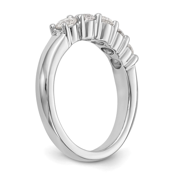 Buy Stylish 14K White Gold 5-Stone Round Diamond Band, 7/8 Carat Value-6