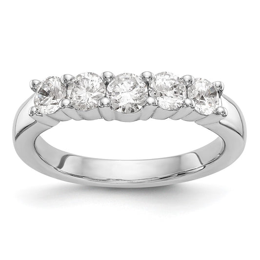 Buy Stylish 14K White Gold 5-Stone Round Diamond Band, 7/8 Carat Value