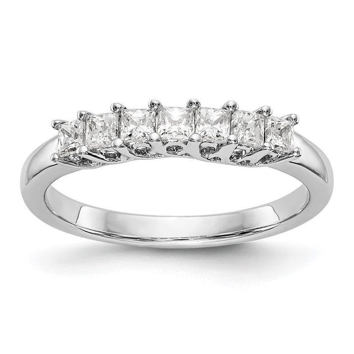Buy Stylish 14K White Gold 7-Stone Diamond Band - 1/2 Carat Total Weight-1