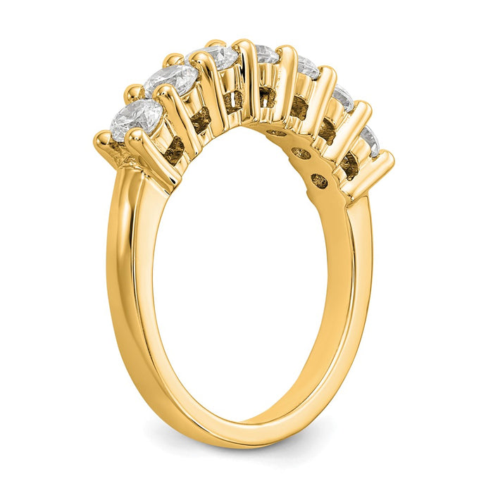 Buy Exclusive 14K Yellow Gold 7-Stone Shared Prong Diamond Band Setting-6