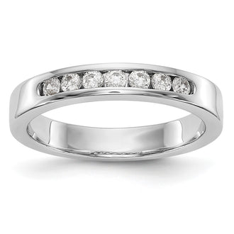 High-Quality Platinum 7-Stone 1/4 Carat Diamond Channel Set Band | Stylish Elegance