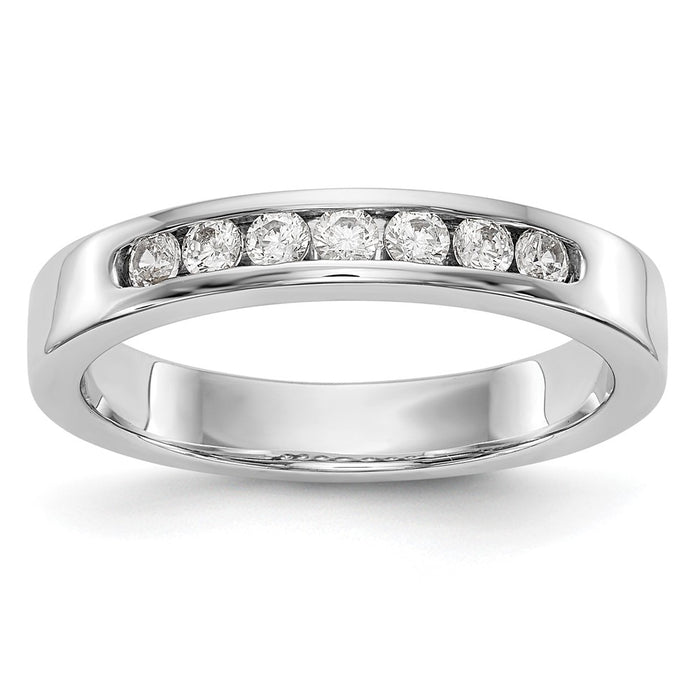 High-Quality Platinum 7-Stone 1/4 Carat Diamond Channel Set Band | Stylish Elegance-1