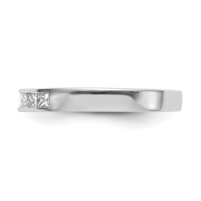 Exclusive 14K White Gold 7-Stone Princess Diamond Band - 1/3 Carat, Stylish Value-3