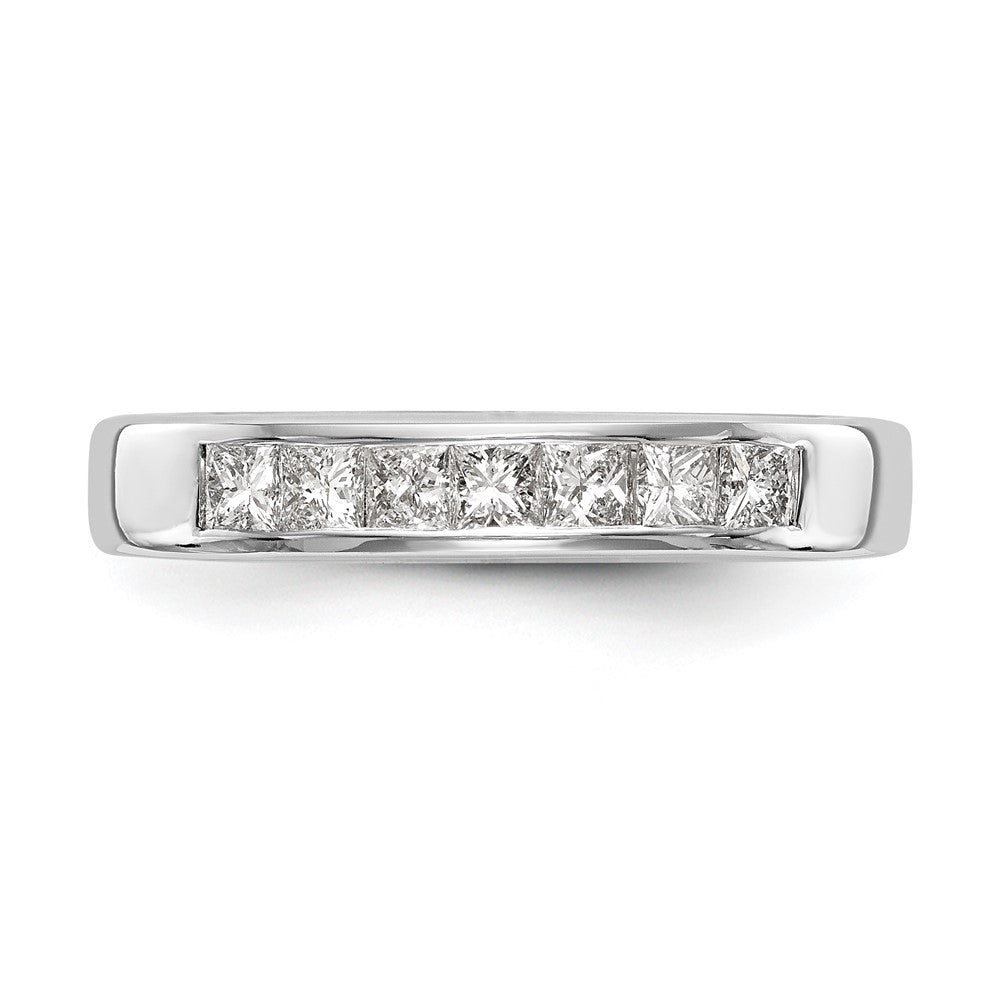High-Quality 14K White Gold 7-Stone Princess Cut Diamond Band - Luxury Value