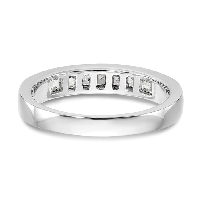High-Quality 14K White Gold 7-Stone Princess Cut Diamond Band - Luxury Value-5