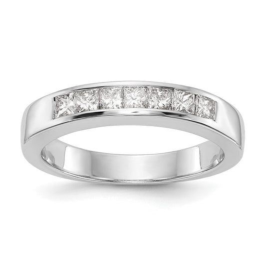 High-Quality 14K White Gold 7-Stone Princess Cut Diamond Band - Luxury Value