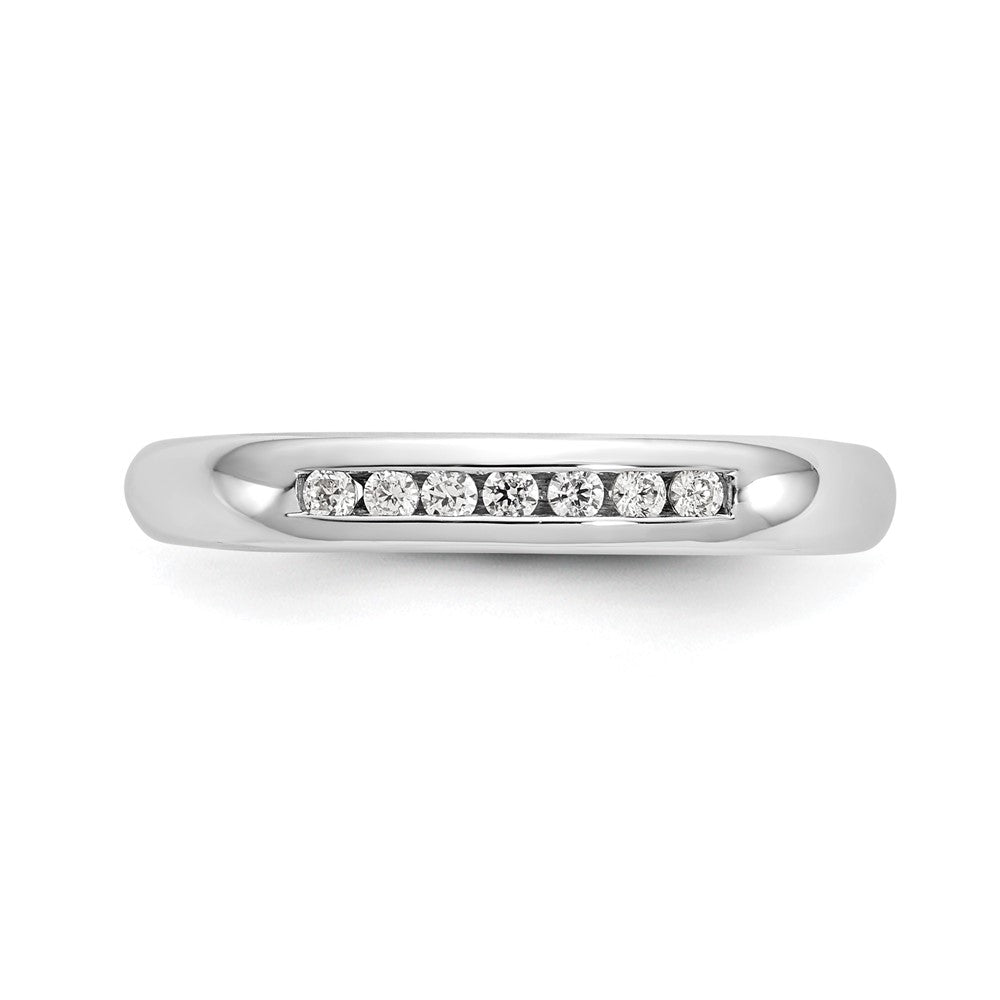Buy Exclusive 14K White Gold Channel Set Band with 7 Diamonds, 1/10 Carat