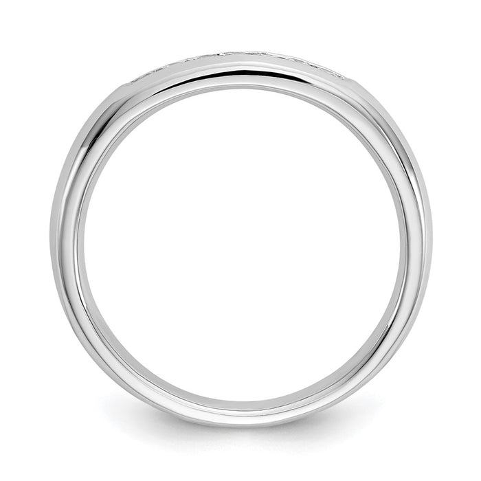 Exclusive 14K White Gold 7-Stone Diamond Band - 1/8 Carat Luxury Value-2