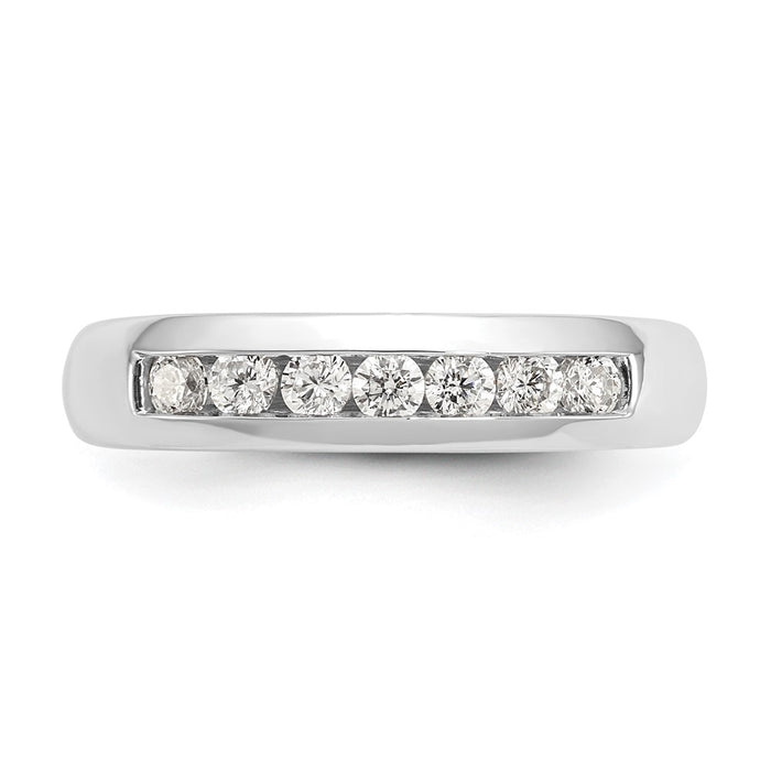 Buy Stylish 14K White Gold 7-Stone Diamond Band - 1/3 Carat Total Weight-4