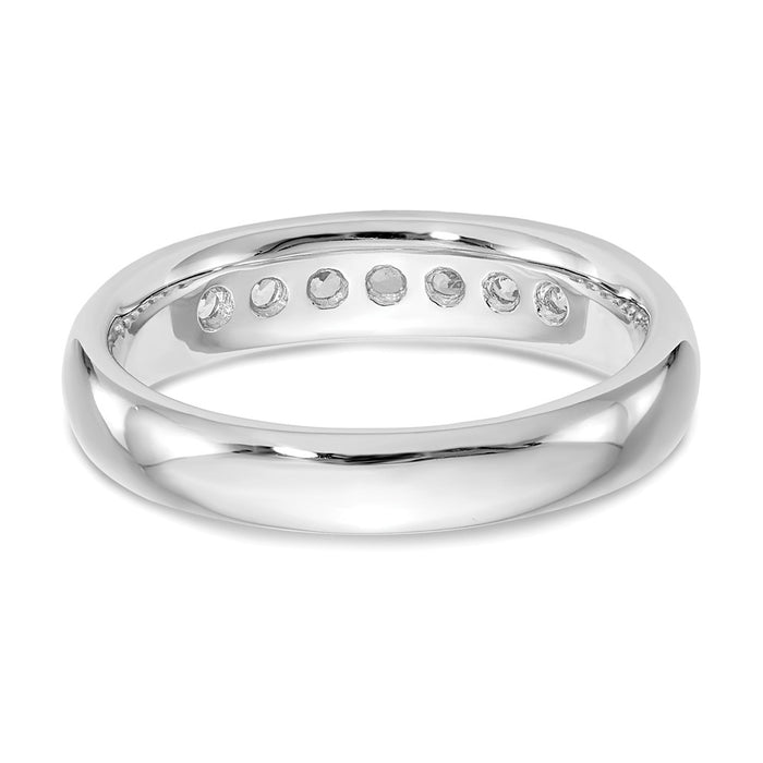 Buy Stylish 14K White Gold 7-Stone Diamond Band - 1/3 Carat Total Weight-5