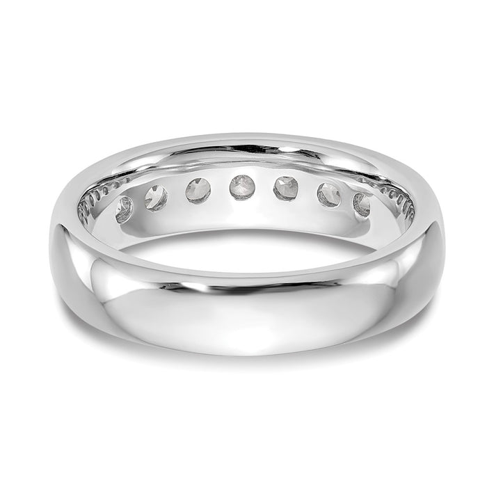Buy Stylish 14K White Gold 7-Stone Round Diamond Band - 3/4 Carat Luxury-5