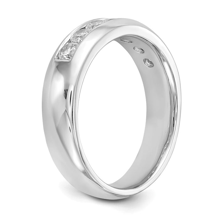 Buy Stylish 14K White Gold 7-Stone Round Diamond Band - 3/4 Carat Luxury-6