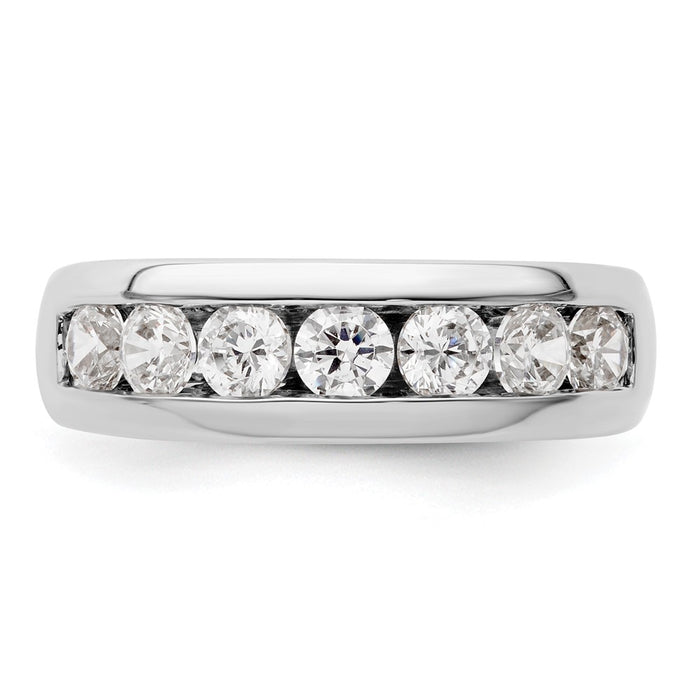 Exclusive 14K White Gold 7-Stone Round Diamond Band - 1 Carat, Stylish Value-4