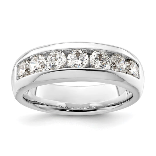 Exclusive 14K White Gold 7-Stone Round Diamond Band - 1 Carat, Stylish Value