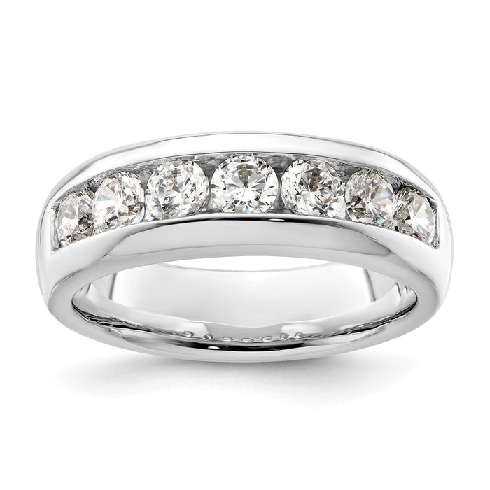 Exclusive 14K White Gold 7-Stone Round Diamond Band - 1 Carat, Stylish Value-1