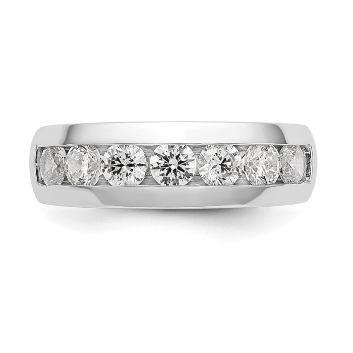 Buy Exclusive 14K White Gold 7-Stone Diamond Channel Set Band - 1.25 Carats Value!-4