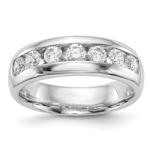 Buy Exclusive 14K White Gold 7-Stone Diamond Channel Set Band - 1.25 Carats Value!