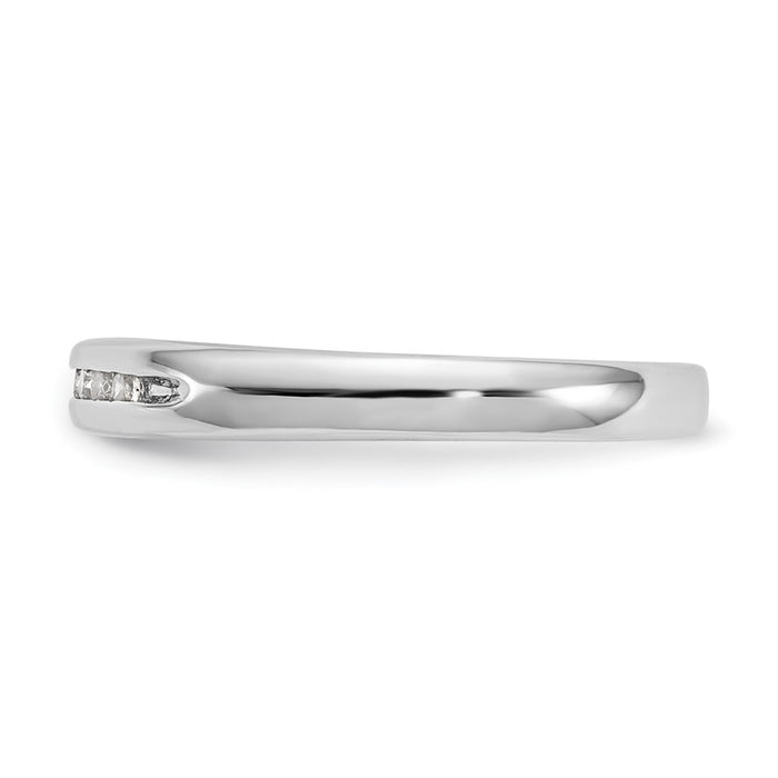 Buy Stylish 14K White Gold 7-Stone Diamond Band with 1/10 Carat Stones-3