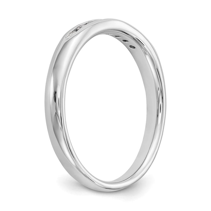 Buy Stylish 14K White Gold 7-Stone Diamond Band with 1/10 Carat Stones-6