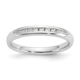 Buy Stylish 14K White Gold 7-Stone Diamond Band with 1/10 Carat Stones
