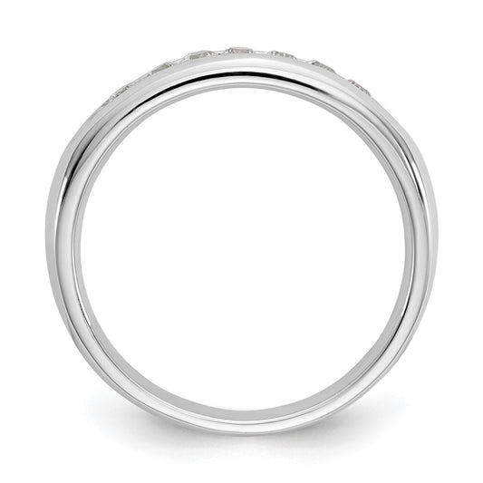 Buy 14K White Gold Channel Set Band with 7 Round Diamonds, 1/4 Carat Luxury