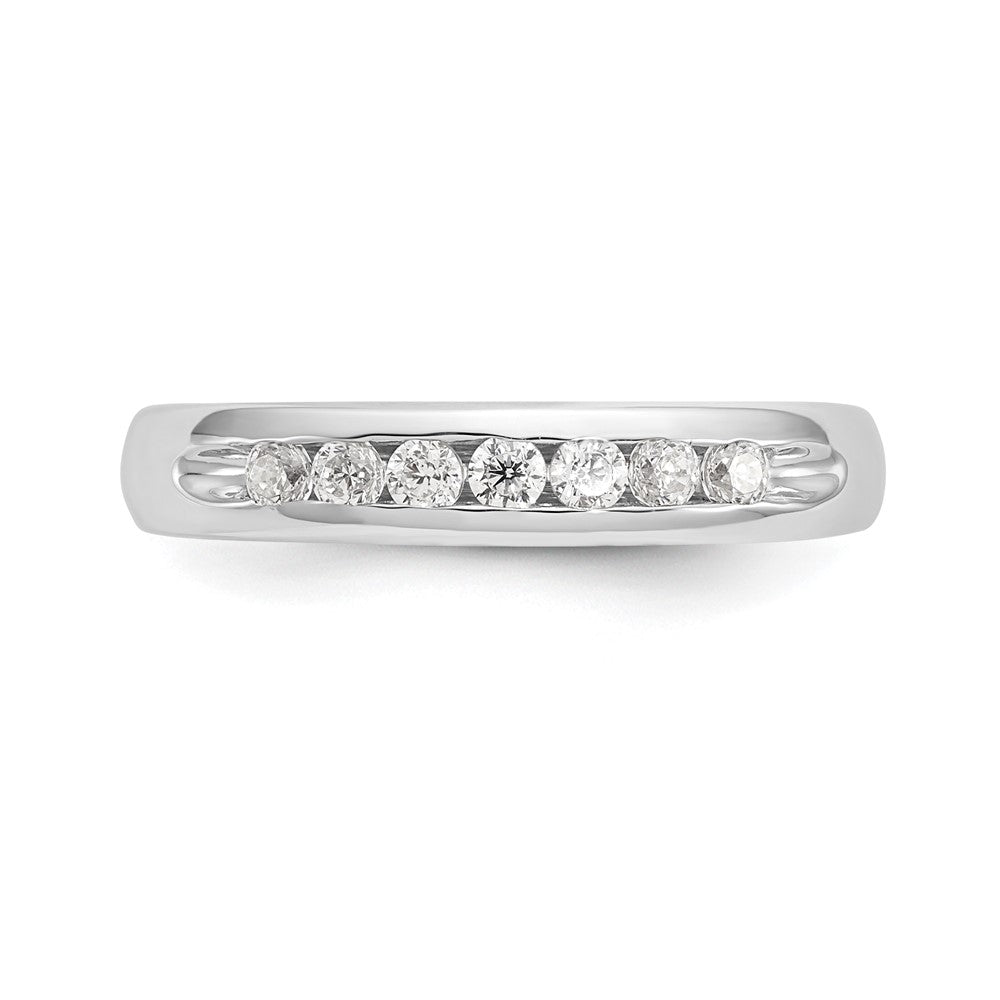 Buy 14K White Gold Channel Set Band with 7 Round Diamonds, 1/4 Carat Luxury