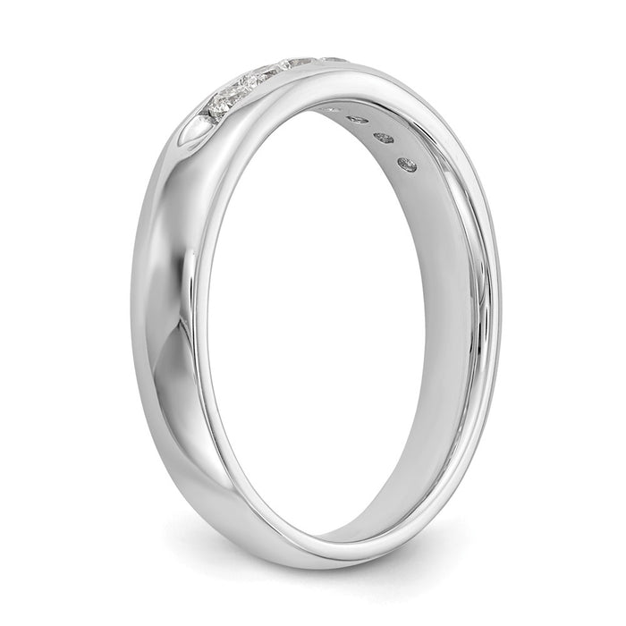 Buy 14K White Gold Channel Set Band with 7 Round Diamonds, 1/4 Carat Luxury-6