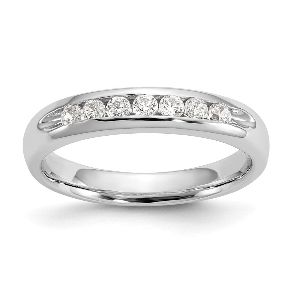 Buy 14K White Gold Channel Set Band with 7 Round Diamonds, 1/4 Carat Luxury
