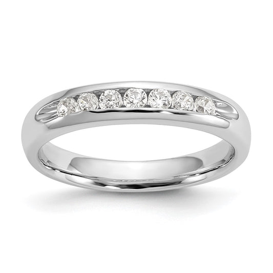 Buy 14K White Gold Channel Set Band with 7 Round Diamonds, 1/4 Carat Luxury
