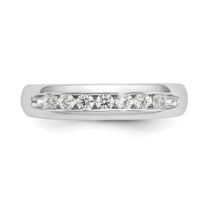 Buy Stylish 14K White Gold Diamond Band - 1/3 Carat, 7-Stone Design-4