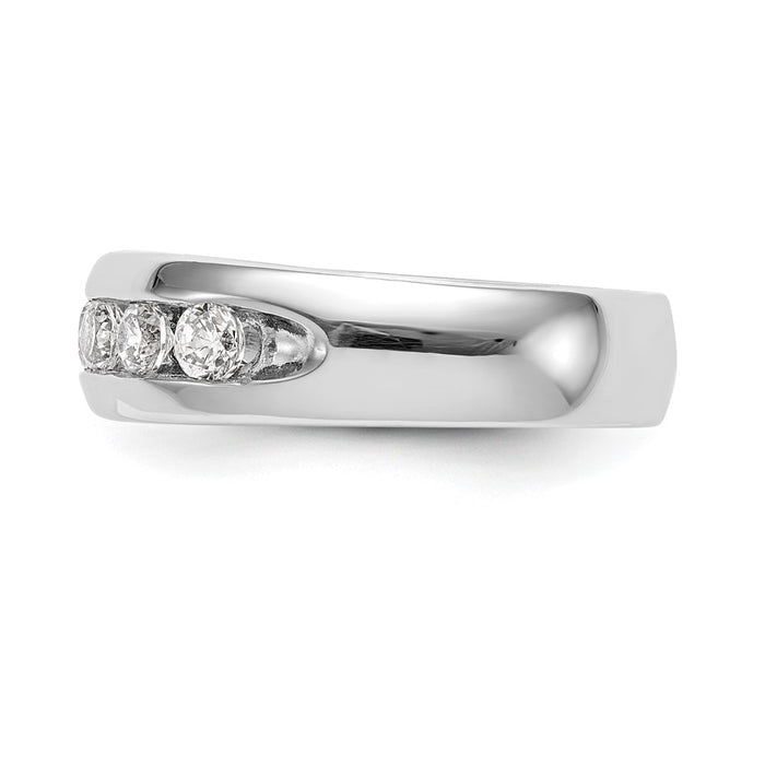 Exclusive 14K White Gold 7-Stone 1 Carat AAA Round Diamond Band - Stylish Value!-4