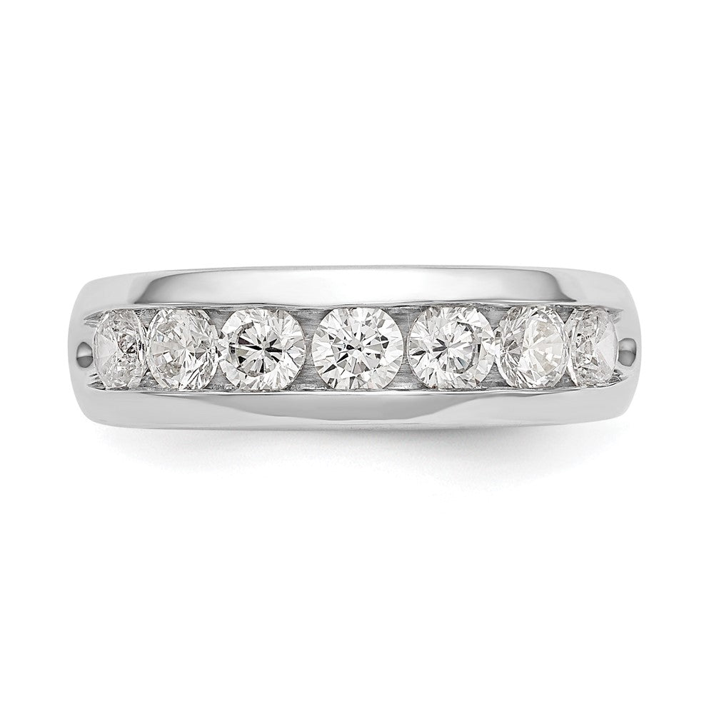 Exclusive 14K White Gold 7-Stone 1 Carat AAA Round Diamond Band - Stylish Value!