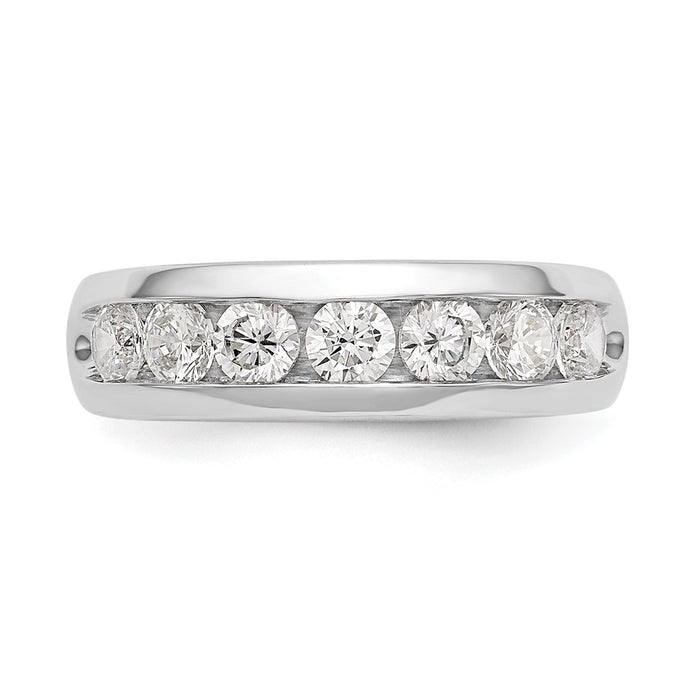 Exclusive 14K White Gold 7-Stone 1 Carat AAA Round Diamond Band - Stylish Value!-5