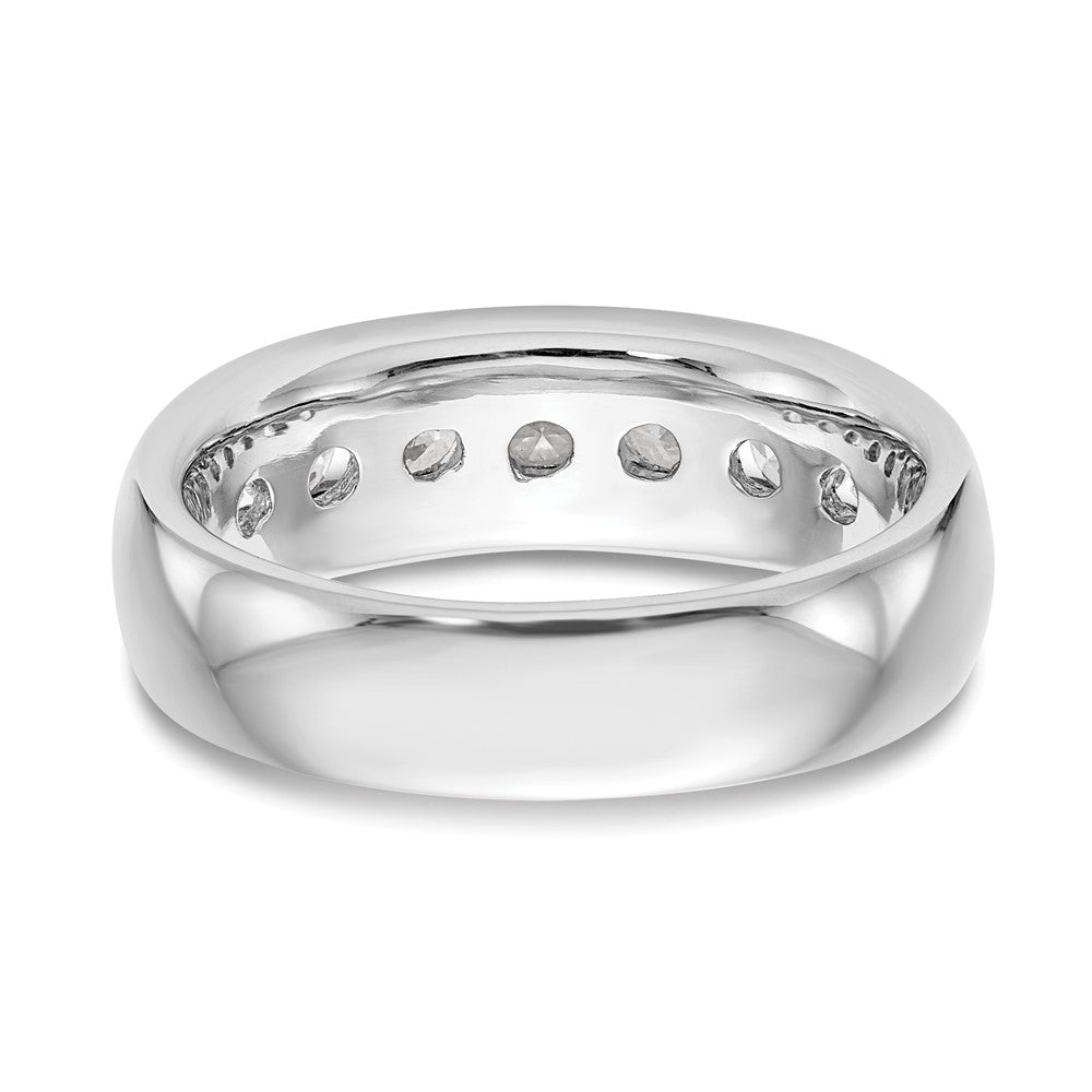 Exclusive 14K White Gold 7-Stone 1 Carat AAA Round Diamond Band - Stylish Value!
